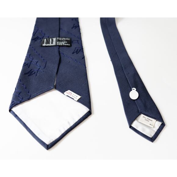 VTG Dunhill France Silk Embroidered Tie Business Casual Party Formalwear Retro - Picture 11 of 16